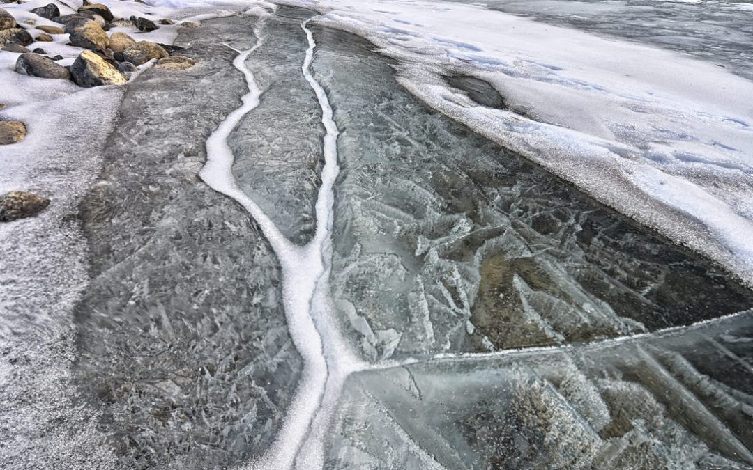 Lake Ice Cracks with Ultra Wide Lens